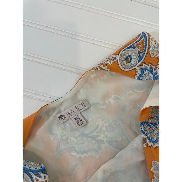 Lila Rose Dress Scoop Neck Paisley Print Mini Slip Dress Lightweight Size 2 - Picture 5 of 7